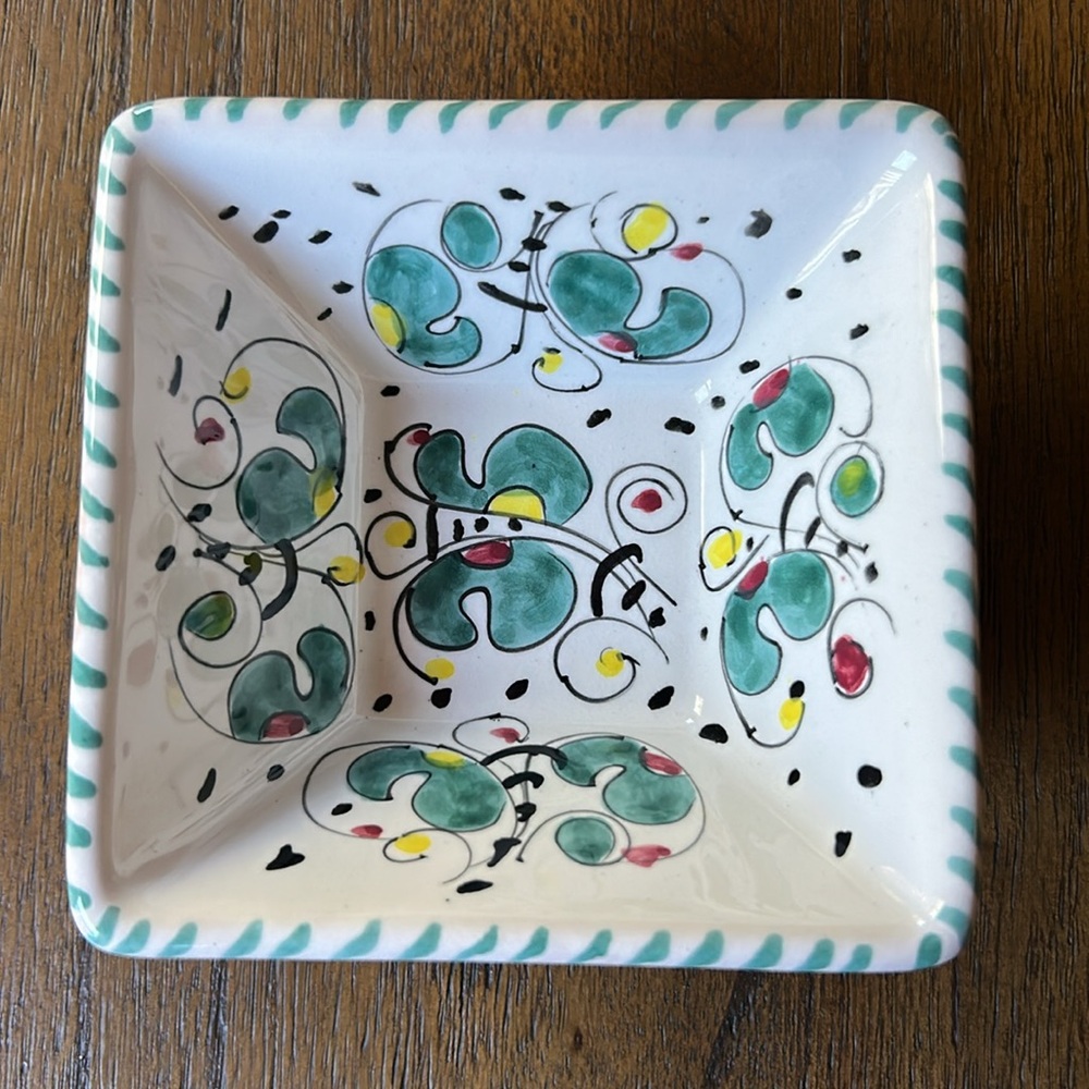 Deruta Pottery Made in Italy Olive/Oil/Dip Serving Dish